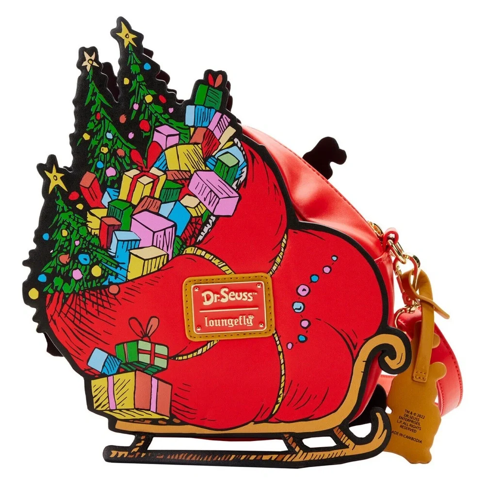 Loungefly Dr Seuss Grinch Sleigh Crossbody Purse Bag